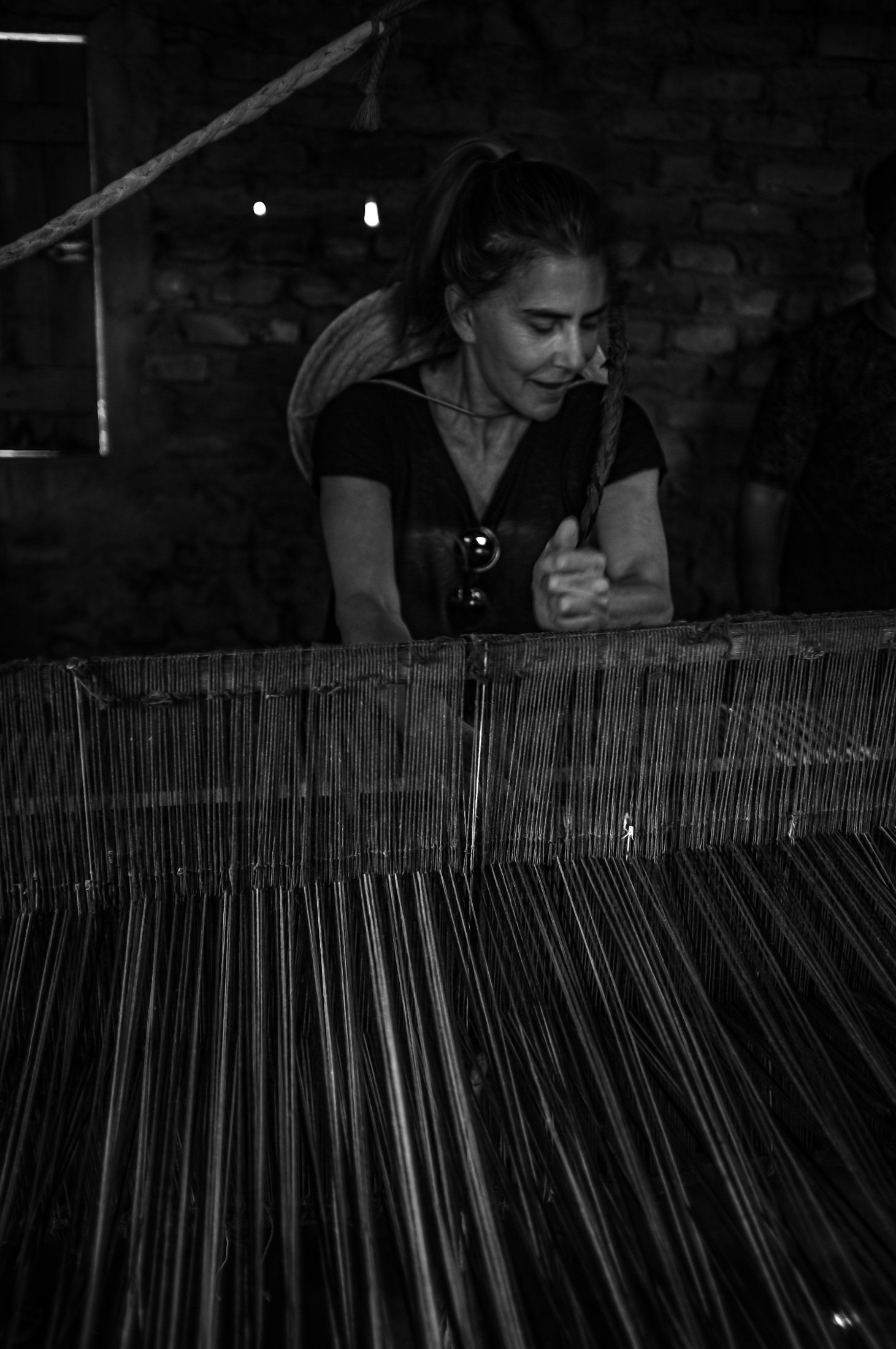 Maitê Proença no tear